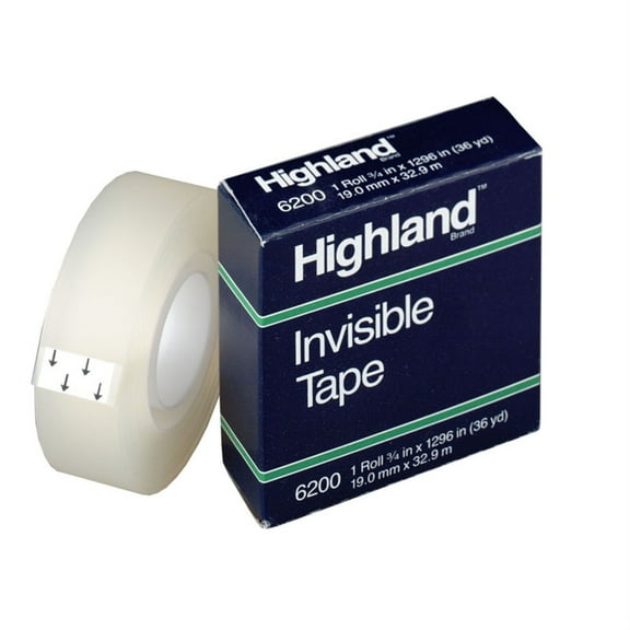 Invisible Permanent Mending Tape, 1" Core, 0.75" X 36 Yds, Clear | Bundle of 5 Rolls