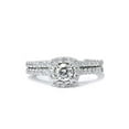 thumbnail image 3 of 1ct Cushion Halo Lab Created Diamond Engagement Wedding Ring Set 14K White Gold, 3 of 4
