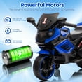 thumbnail image 4 of 6V Ride-On Motorcycle, Battery-Powered Electric Vehicle with Treaded Tires, Headlight, Horn, Music, Training Wheels, Stable 2-Wheel Electric Motorcycle, Blue, 4 of 9