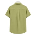 thumbnail image 7 of UAMVSH Women's Button Down Shirts Pleated Short Sleeve Collared T Shirt Dressy Casual Tunic Blouse Work Office Outfits, 7 of 7