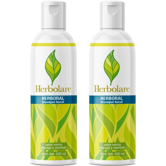 HerbOral 500 ml Herbolare Limpieza oral dientes más blancos encías sanas aftas y mal aliento Paquete con 2 productos