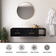thumbnail image 3 of Hassch Wall Mounted Salon Station with Lockable Drawers, Black Hair Styling Floating Cabinet with Zinc Alloy Tool Holders, Barber Organizer Shelf for Beauty Salon, Barbershop or Home, 3 of 8