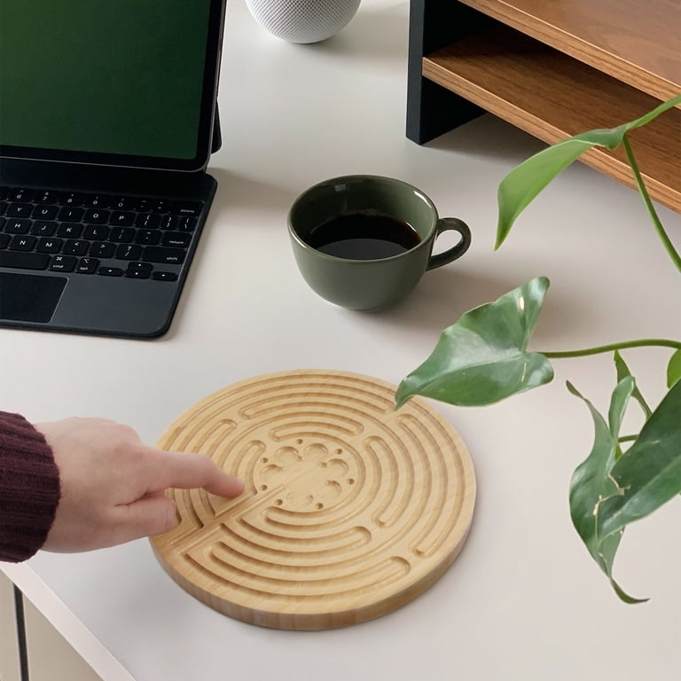 BambooMN Finger Labyrinth for Meditation and Prayer - Carbonized