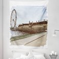 thumbnail image 1 of London Tapestry, Historical Building Thames River Ferris Wheel Colorful Pencil Drawing Art Print, Fabric Wall Hanging Decor for Bedroom Living Room Dorm, 5 Sizes, Multicolor, by Ambesonne, 1 of 1