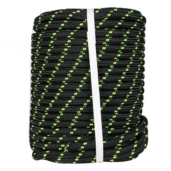 netuera 1/2 Inch by 100 Feet Double Braid Polyester Arborist Rigging Rope, Tree Rigging Line Utility Rope Nylon Pulling Rope on Your Farm, Boat, Ranch, Construction Site(Black)