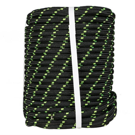 

netuera 1/2 Inch by 100 Feet Double Braid Polyester Arborist Rigging Rope Tree Rigging Line Utility Rope Nylon Pulling Rope on Your Farm Boat Ranch Construction Site(Black)