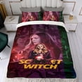 thumbnail image 4 of Bruja Escarlata Wanda Maximoff Conjunto de sábanas temático, trío de piezas, cómodo y amigable con la piel, diseño único, regalo de decoración para el hogar para familiares, amigos y fans,140cm *210cm, 4 of 6