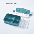 thumbnail image 3 of Bewildely Fiambrera portátil de dibujos animados, 4 rejillas, contenedor de alimentos, Bento de almacenamiento con vajilla, cajas de horno microondas para Cocina y Comedor Azul Bewildely HA073242-03, 3 of 6