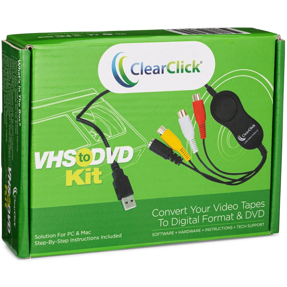 ClearClick VHS to DVD Kit for PC & Mac USB Device, Software