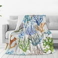 thumbnail image 3 of Coral Blanket Hand Drawn Coral Soft Cozy Flannel Lightweight Warm Travel Couch Throw Blankets for Bed Living Room Decor Gifts for Kids Adults 50"x40", 3 of 6
