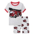thumbnail image 2 of QEFJNO Little Boy 2PCS Fire Truck Pajamas Toddler Kids Tops and Shorts Pjs Cotton Short Sleeve Sleepwear 7 Years, 2 of 12