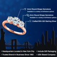 thumbnail image 2 of Gem Stone King 18K Rose Gold Plated Silver Sky Blue Topaz and White Topaz Engagement Ring for Women | 2.20 Cttw | Round 6MM | Gemstone November Birthstone | Size 9, 2 of 6