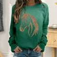thumbnail image 2 of Chuancc Womens Crew Neck Sweatshirt Sweatshirt for Women Trendy Womens Sweatshirts Trendy Athleisure Women Cute Pullovers for Women Crew Neck Sweater for Women Horse Sweatshirt Women's Pullover L, 2 of 5