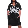 thumbnail image 1 of Grave-vestido de noche clásico para mujer Camiseta holgada con bolsillos ropa de graduación, 1 of 6