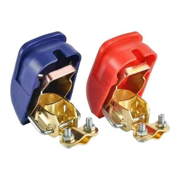 Heavy Duty 500A Quick Release Battery Terminals for Top and Side Post Batteries with Color Coded Caps