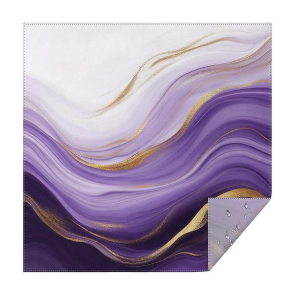 Purple Gold Marble Pattern Square Tablecloth,Waterproof Square Table Cover,Wipeable Spillproof Washable Table Cover for Home Kitchen Party Decor 42"X42"(107x107cm)