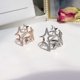 thumbnail image 4 of Cubic Zirconia Star Ring Sparkling Openwork Crystal Star Index Knuckle Knuckle Ring Wedding Jewelry for Women and Girls (2 Pieces), 4 of 4