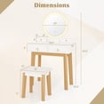 thumbnail image 2 of CHARMAID Vanity Desk with Mirror and Lights, White Makeup Vanity Desk with 4 Drawers, 3 Color Lighting Modes, Adjustable Brightness, Modern Dressing Table with Vanity Stool for Girls Small Bedroom, 2 of 7