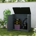 thumbnail image 5 of ModFusion Resin Storage Shed with Secure Lid, 25 cu. ft., Lockable, Waterproof Outdoor Organizer, Lift-Top Garden Plastic Box, Dark Gray, 5 of 10