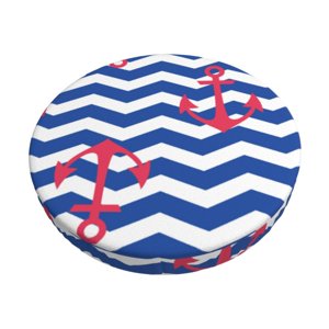 Easygdp Nautical Anchors Print Easy To Install Bar Stool Covers&Stool Covers Round&Elastic Stool Cover, Barstool Covers,Washable&Bottom With Elastic Edge-13 inch