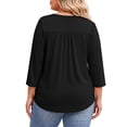 thumbnail image 3 of Fantaslook 3/4 Sleeve Plus Size Tops for Women Henley Neck Button Blouses Dressy Floral Tunic Work Shirts L-5XL, 3 of 9