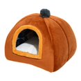 thumbnail image 4 of Cama para gatos con calefacción automática, tienda de campaña para gatos, cueva para dormir tranquilamente, perrera, cama semiprivada para mascotas Marrón Pequeño, 4 of 8