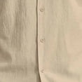 thumbnail image 6 of Linen Sets for Men Button Down Cuban Guayabera Shirt with Pocket Shorts Set 2 Piece Cotton Linen Outfits Big and Tall Size S-3XL Khaki, 6 of 6