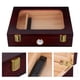 thumbnail image 2 of Caja de puros con tapa de vidrio, higrómetro, humidificador y divisor para humectar y almacenar puros. Ideal para uso doméstico, en bares y viajes. Marrón., 2 of 6