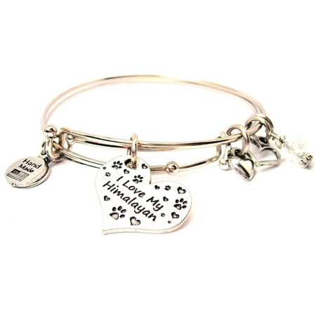 Chubby Chico Charms I Love My Himalayan Heart Expandable Bangle I Love My Himalayan Heart Expandable Bangle Bracelet Set Fits 7 5 Wrist Chubby