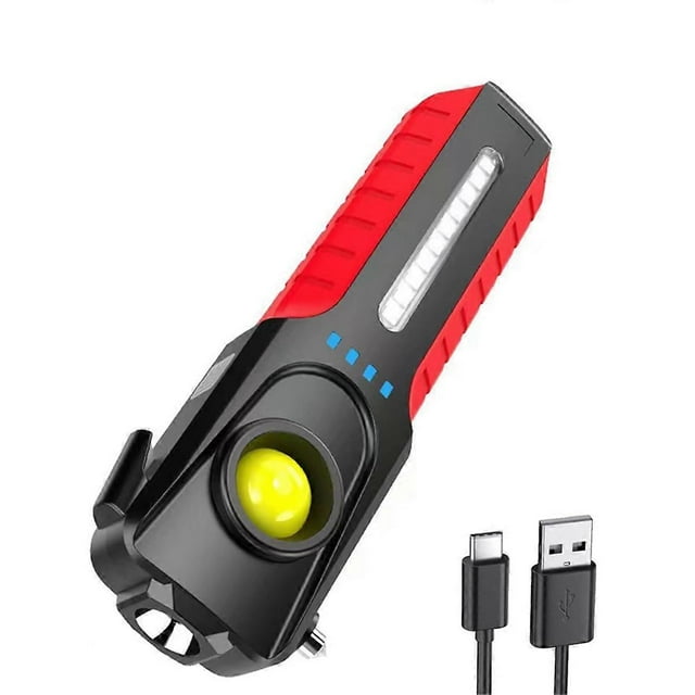 Multifunctional LED COB Flashlight with Window Breaker,1200 Lumens Magnet Outdoor Handheld Emergency