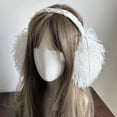 thumbnail image 4 of Punk Faux Hair Earmuffs Bow Tie Folded Winter Warm Thickened Anti-freeze Japanese Ear Protection Cycling Earbags Accessories (brown), 4 of 7