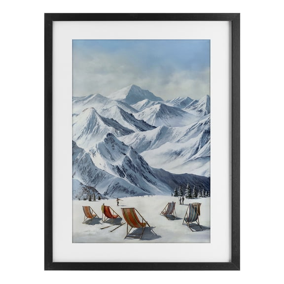 Stupell Industries Lounging At The Lifts Black Framed Print Under Glass design by Max Maxx, 20 x 14
