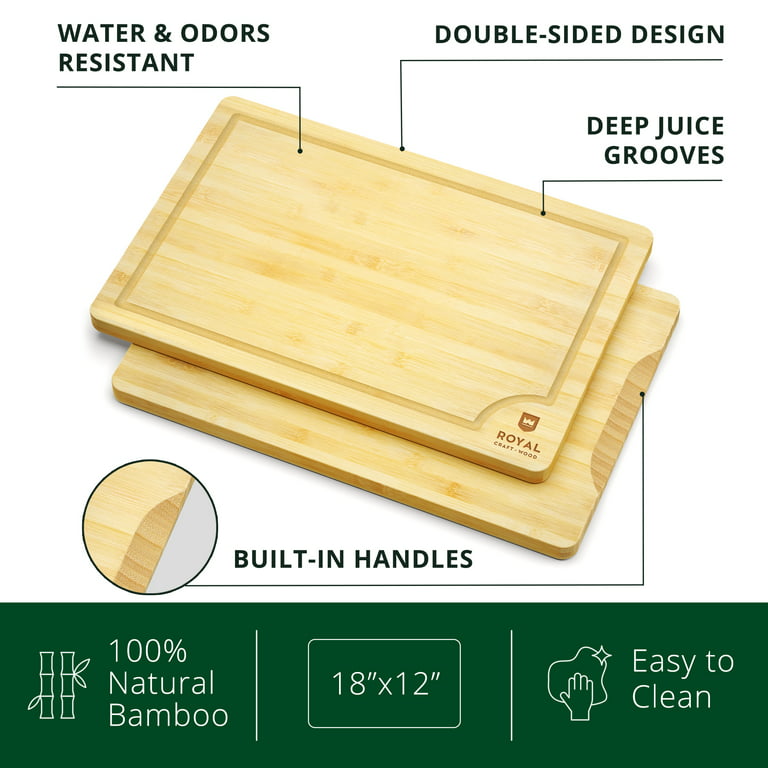 Royal Craft Wood Cutting Board XL 18x12 Natural