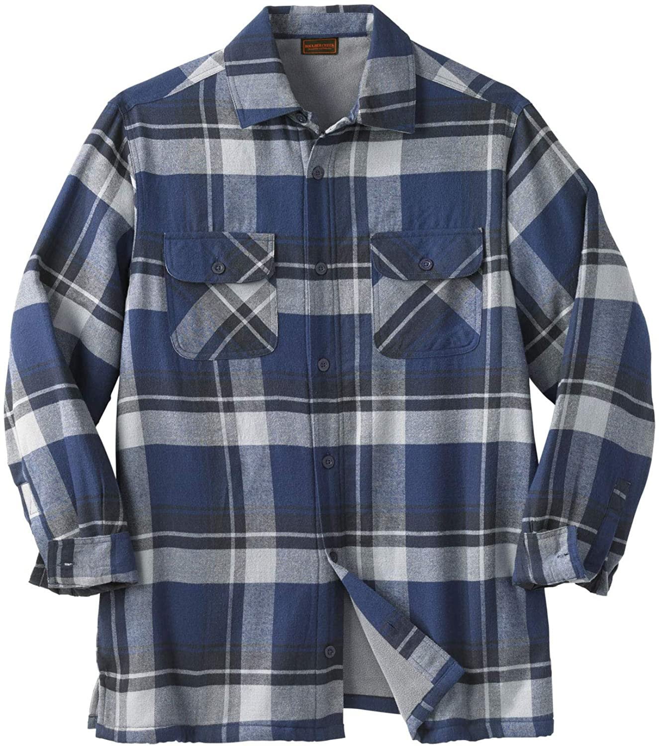 Boulder Creek by Kingsize Mens Big & Tall Fleece-Lined Flannel Shirt Jacket 