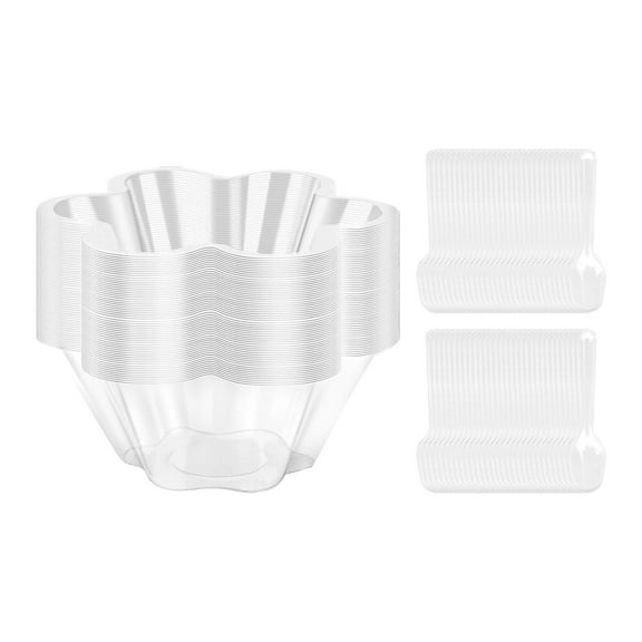 60 Sets Dessert Cups Fruit Bowls Party Serving Spoons Sturdy Plastic Construction for Baby Shower Catering Event