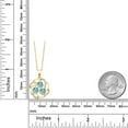 thumbnail image 3 of Gem Stone King 2.87 Ct Round Blue Zircon 18K Yellow Gold Plated Silver Pendant, 3 of 5