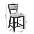 thumbnail image 4 of GDF Studio Tisa 26.5" Rubberwood Counter Stool, Beige Black, Set of 2, 4 of 9