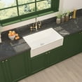thumbnail image 3 of 30 inch White Farmhouse Sink, Fireclay Porcelain Single Bowl Apron-Front Kitchen Sink, Reversible Ceramic Farm Sink with Strainer & Protective Bottom Grid, 3 of 9