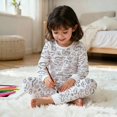 thumbnail image 4 of Elegyee Girls' Pajama Set Long Sleeve Top Pants Soft Nightwear for Kids, White, Size 5-6, 4 of 8