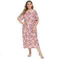 thumbnail image 6 of Women's Plus Size Print Sleepshirt Nightgow Womens Sleepwear Cotton Nightgowns Short Sleeve Sleepshirt Print Night Shirt Short Sleeve Loungewear, 6 of 8