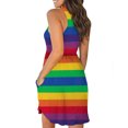 thumbnail image 7 of Babysbule Clearance Woman Summer Dresses Women's Sleeveless Loose Plain Dresses Casual Short Dress With Pockets Tie-Dye Rainbow Gradient Print Dress, 7 of 7