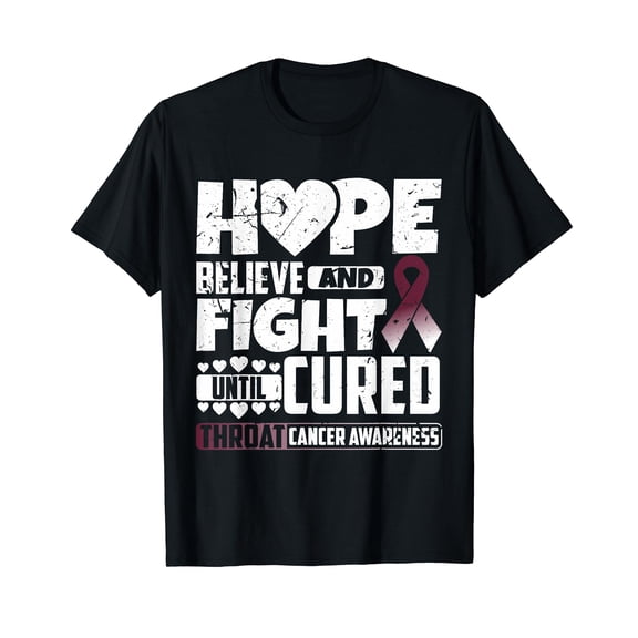 Fight Until Cured Throat Cancer Awareness T Shirt T-Shirt
