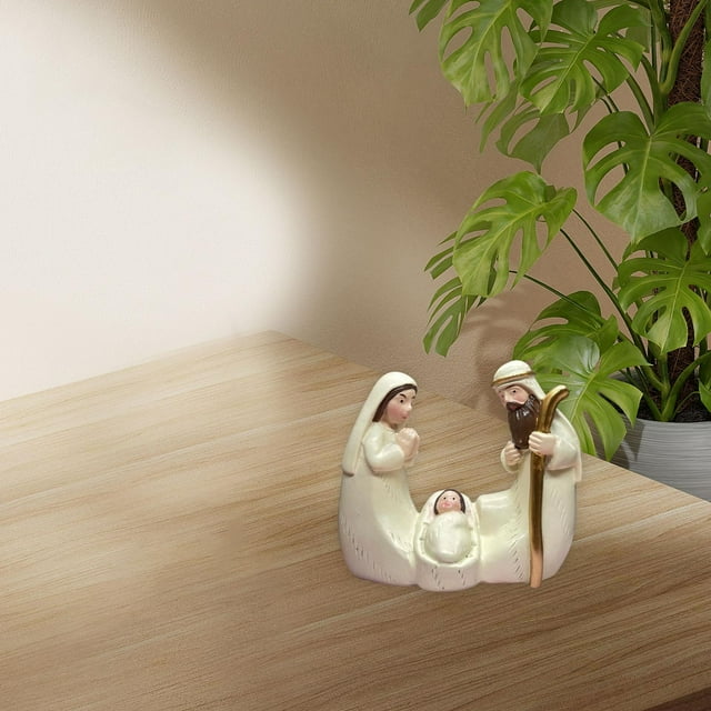 Figura de la Natividad de Navidad, figura de la Sagrada Familia, artesanía, decorativa coleccionable de mesa, adorno para fiestas en interiores.