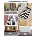 thumbnail image 4 of Hello Football Front Door Mat Watercolor Black White Strips Sport Welcome Doormat Indoor Outdoor Entrance Floor Mat Non-Slip Washable Runner Rug for Front Porch Decor 20x63 Inch, 4 of 6