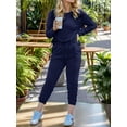 thumbnail image 5 of Weardear Womens Fall 2 Piece Outfits Lounge Sets Long Sleeve Crewneck Pullover Tops and Long Pants Tracksuits Sweatsuits, 5 of 7