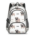 thumbnail image 2 of Cartoon Pug Dog Backpack for School,Cute School Bag,Schoolbag with Adjustable Shoulder Straps & Padded Back,16.9 Inch, 2 of 5