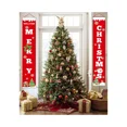 thumbnail image 5 of Pancarta navideña Sayala - 2 piezas de letrero de bienvenida para puerta de porche con mensaje "Merry Christmas" - Pancartas colgantes de decoración navideña roja, 5 of 5