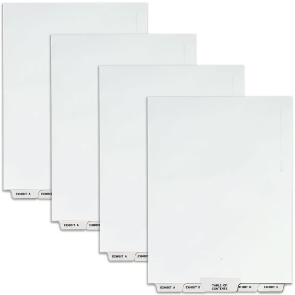 Avery Legal Exhibit Binder Dividers, Preprinted EXHIBIT A-Z and Table of Contents Bottom Tabs, Unpunched Letter Size, 1 Set Collated, 4 Sets per Pack (11376)