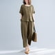 thumbnail image 4 of Traje de moda para mujer, nuevo estilo de verano, ligero y maduro, ropa de mujer, estilo occidental, informal, mamá, traje fino de dos piezas, 4 of 5