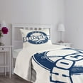 thumbnail image 5 of Ambesonne Hockey Quilted Bedspread Set 2 Pcs, Vintage Sticks Stars, Twin Size, Navy Blue White, 5 of 6